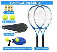 Raquetas de tenis al aire libre con adecuado para principiantes y profesionales con 4 pelotas de tenis 4 bandas para el sudor y 1 bolsa de tenis