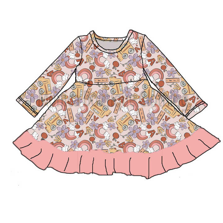 toddler christmas dress boutique Baby And Girls Mix And Match Long Sleeve Print Knit Skater - RED The dress has smocked Christmas trees on the chest that makes it elegant and cheerful.The dress also has puffy short sleeves that make it girly and adorable New ArrivalShop early for the