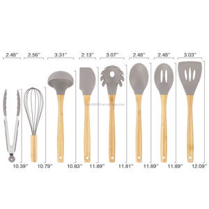 ชุดเครื่องครัวไม้ไผ่9ชิ้น<span class=keywords><strong>2026</strong></span>ซิลิโคนกันความร้อนเครื่องใช้ในครัว - Product Image 3