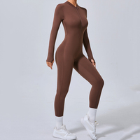 Combinaison de sport moulante de haute qualité S-XL, séchage rapide, avec fermeture éclair, pour le yoga et le fitness (vente en gros)