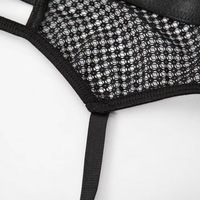 Soutien-gorge Sexy en maille transparente, Bandage, culotte réglable, ensembles De Lingerie avec jarretière