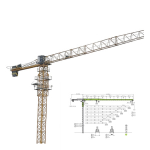 Grúa Torre Zoomlion 6515 Ultra Grande Usada |   Grúa Hammerhead de <span class=keywords><strong>Segunda</strong></span> <span class=keywords><strong>Mano</strong></span>, 10 Toneladas, Pluma de 65m, Motor PLC |   Construcción Pesada - Product Image 1