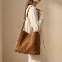 Sac Hobo Épaule Grand en Suède pour Femme avec Sangle Réglable pour Travail et Voyages