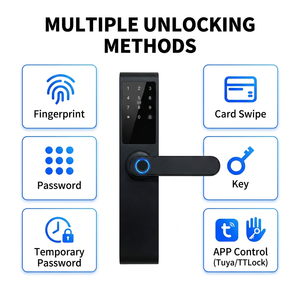 Cerradura Inteligente WiFi Tuya Directo de Fábrica con Huella Dactilar Biométrica y Manija Electrónica sin Llave para Oficina y Apartamento - Product Image 1