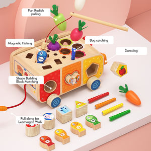 Jouets éducatifs en bois Montessori pour enfants de 1 à 2 ans, chariot de récolte de carottes sensorielles - Product Image 3