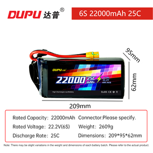 Batería Lipo DUPU FPV Drone 8S 29.6V 25C 22000mAh <span class=keywords><strong>para</strong></span> Drones FPV Agrícolas de 7-8 Pulgadas 400-450mm X8 10 Pulgadas - Product Image 4