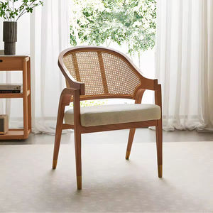 法式柳条椅，北欧设计，带藤制靠背，实木扶手椅，适合餐厅和咖啡厅使用 - Product Image 2