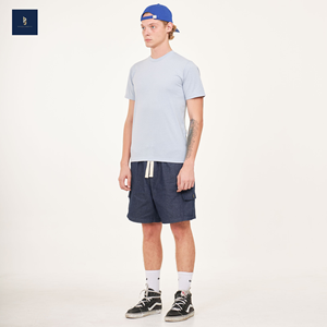 เสื้อยืดลำลองใส่ได้ทั้งชายและหญิงเสื้อยืดคอวีคอกลมแขนสั้นสีฟ้าพื้นสีฟ้าสำหรับใส่ได้ทุกวัน - Product Image 5