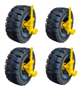 त्वरित हटाने योग्य रियर रबर कैस्टर व्हील सेट स्टील हब रिम और स्पिंडल के लिए स्पिंडल - Product Image 5