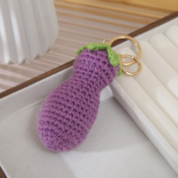 Handgemaakte zachte groente sleutelhanger trendy gehaakte fruit pluche pop wollen tas hanger geweven gebreide sleutelhanger accessoires