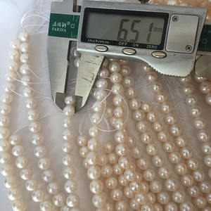 Dây ngọc trai nước ngọt 100% tự nhiên, 7mm, chất lượng AA+, hình tròn hoàn hảo, bán buôn, ngọc trai tự nhiên có một số khuyết điểm - Product Image 3