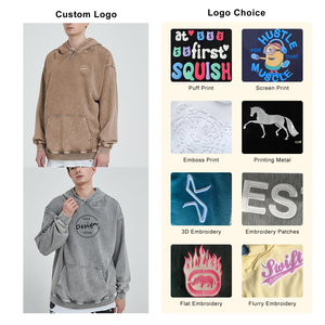 Jersey personalizado Vintage desgastado 400 GSM French Terry Unisex joven adolescente venta al por mayor sudaderas con capucha personalizables Unisex - Product Image 3