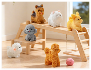 Figuras de animales de resina de dibujos animados, conjunto de estatuillas de <span class=keywords><strong>perro</strong></span> de juguete, Labrador, samoyedo, Pomerania, Bulldog, Shiba Inu, <span class=keywords><strong>Mastín</strong></span> Tibetano - Product Image 3