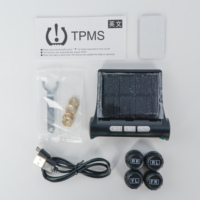 Système de surveillance de la pression des pneus (TPMS) pour voiture, alimenté par énergie solaire, 4 capteurs externes, 433,92 MHz, affichage numérique LCD, 6 mois d'autonomie, automobile