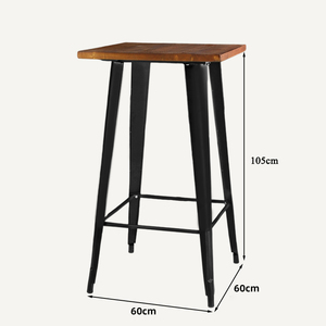 लकड़ी टेबल टॉप के साथ बेस्टसेलिंग सस्ते वाणिज्यिक धातु वर्ग बार टेबल टॉप के साथ - Product Image 6