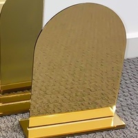 Porte-panneau de table en acrylique vierge or moderne 5x7 numéros de table de mariage en arc pour décoration de fête et fournitures de mariage