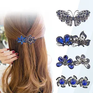 Yiwu Wholesale Creative New Barrettes Navy Butterfly Retro Ponytail Hairgrip Boutique Collet Chuck Hair Accessories