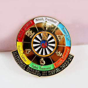 Chất Lượng Cao Tùy Chỉnh Mạ Vàng Sư Tử Câu Lạc Bộ Lá Chắn Hình Đầy Màu Sắc Men Trâm Vương Miện Pin Cho Quần Áo - Product Image 3