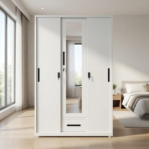 <span class=keywords><strong>Armoire</strong></span> simple à portes coulissantes en acier pour vêtements, directement du fournisseur d'usine, à prix abordable - Product Image 4