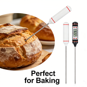 론미터 즉시 판독 식품 온도계 0.1 ℃   정밀도 높은 304 스테인리스 스틸 방수 바베큐 고기 요리용품 - Product Image 2