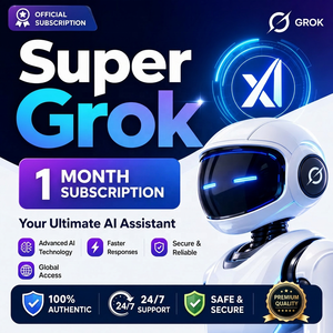 การสมัครสมาชิกอย่างเป็นทางการของ Super Grok ระยะเวลา 1 เดือน พร้อมการเข้าถึงแบบไม่จำกัด AI Chat การสร้าง<span class=keywords><strong>ภาพ</strong></span>และวิดีโอ รองรับ MAC OS ใช้งานได้ทั่วโลก แบบส่วนตัว - Product Image 1