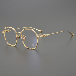CH8102 مثمنة التيتانيوم وصفة طبية للنساء أزياء فاخرة ماركة نظارات رجالية إطار العدسات مع خلات البصرية المصنوعة في الصين - Product Image 4