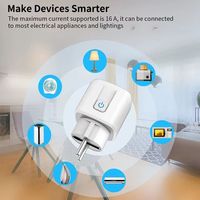 AG-P002-EUM16A Mini Taille 16A Compatible avec l'application Tuya Smart Life Couleur Blanche Prise Intelligente WiFi Prise Intelligente pour la Maison