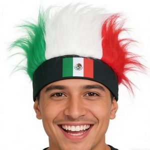 2026 USA Canada Mexique Perruque de supporter de football Bandeau Mohawk drapeau national pour le Tournoi Mondial de Football Accessoire de <span class=keywords><strong>stade</strong></span> - Product Image 1