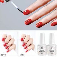 HS 15ml Vernis Gel UV LED à Séchage Rapide, Sans HEMA ni TPO, Couche de Finition et Base en Caoutchouc, OEM, Transparent, Écologique, Sans Résidu, Vernis Gel de Finition Non Essuyable