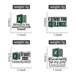 Spilla in Smalto 'I Strive for Lencse' all'Ingrosso, 'Excel at My Job', 'I Know My Sheet', Distintivo per Camicia, Gioiello Regalo per Impiegati - Product Image 6