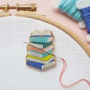 Book Collector Enamel Pin Zinc Alloy Magnetic Badge Inspired Book Lover Custom Needle Minder Pin