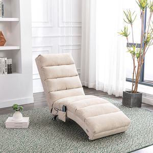 OE HOME Luxury <b>Upholstered</b> Chaise Lounge <b>Chair</b> Vibration Swivel for Relaxation Modern Fixed Back Fabric Leisure Living Room - Product Image 2