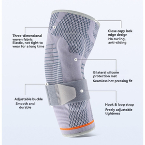 3Dデザイン高弾性ナイロンニット肘袖取り外し可能圧力ガード通気性圧縮膝肘パッド - Product Image 2