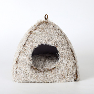 เตียงสัตว์เลี้ยงผ้ากำมะหยี่รีไซเคิลเป็นมิตรต่อสิ่งแวดล้อมแบบพกพาสำหรับสุนัขและแมว - Product Image 5