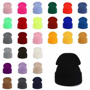 High Quality Custom Embroidery Solid Color Image Style Autumn Winter Soft Warm Knitted <b>Beanie</b> <b>Hat</b> 28 Colors Available Travel - Product Image 2