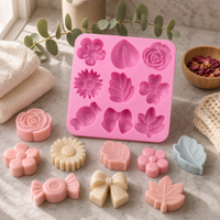 Moule en silicone motif fleur pour chocolat, qualité alimentaire, antiadhésif, sans BPA, pour décoration de gâteaux, muffins, bonbons et pains.