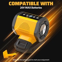 Speaker Bluetooth Nirkabel Portabel Cocok untuk Baterai DeWALT 20v Max dengan Pengisian Daya USB-A/C untuk Lokasi Kerja, Berkemah & Pesta