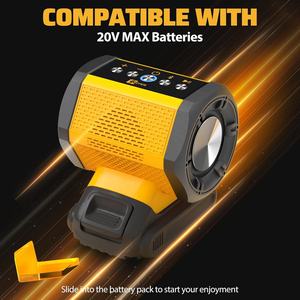 <span class=keywords><strong>Altavoz</strong></span> Bluetooth Inalámbrico Portátil Compatible con Batería DeWALT 20v Max con Carga USB-A/C para Obras, Campamentos y Fiestas - Product Image 3