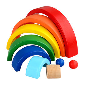 <span class=keywords><strong>Jeu</strong></span> de blocs de construction créatifs en bois, arc-en-ciel, puzzle éducatif, <span class=keywords><strong>jeu</strong></span> d'apprentissage cognitif couleur, jouets pour garçons et filles - Product Image 2