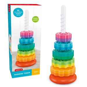 Baby-Drehrad-Spielzeug Regenbogen-Drehturm Stapelspielzeug für Kleinkinder Montessori Pädagogisches Lernspielzeug Sensorisches Spielzeug Geschenk - Product Image 1