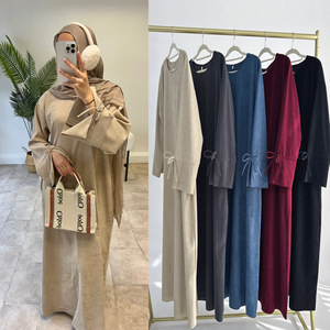Elegant Nieuw Model Winter Abaya Voor Vrouwen Dik Warm Ademend Corduroy Traditionele Moslim Kleding Accessoire Geïnspireerd Turks - Product Image 6