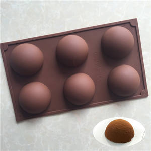Moule en silicone personnalisé 6/15/24 trous <span class=keywords><strong>demi</strong></span>-sphère moule à chocolat et à bonbons pour décoration de gâteau mousse dôme gelée cupcake - Product Image 2