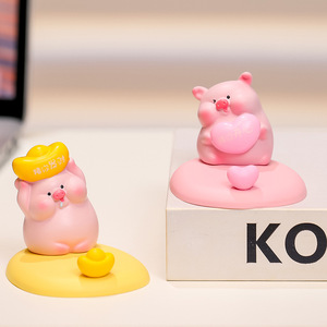 Soporte para teléfono con forma de cerdito, de resina, antideslizante, adorno de escritorio para decoración de oficina - Product Image 5