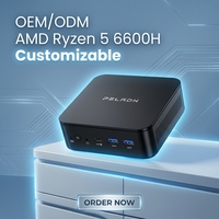 AI Mini PC Ryzen 5 6600H Inferensi di Perangkat Pembangkitan Gambar LLM 4K Tiga Layar OEM