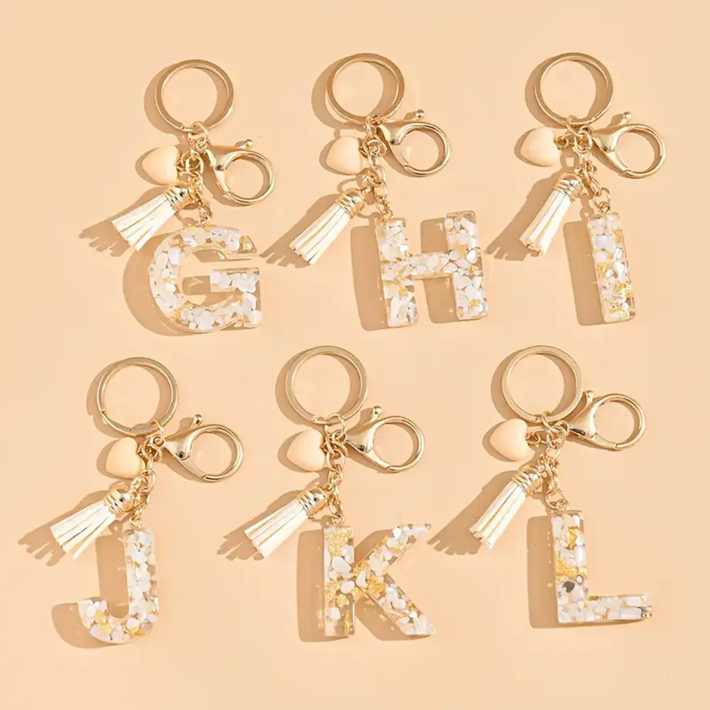 Wholesale Letter Keychain Backpack Accessories Lobster Clasp Love Tassel Keychain Cute