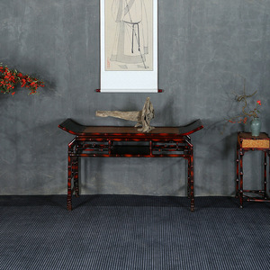 Chinese Bamboo Console Table Tang Style Handmade Entrance Table Wall Mounted Long Table - Product Image 4
