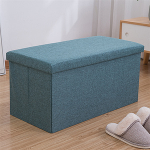 Tabouret en tissu au Design Unique, pouf carré doux, pouf Ottoman - Product Image 4