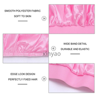 Bonnet de nuit en satin de soie personnalisé avec logo pour enfants, bande large douce pour cheveux bouclés et tresses, pour adolescents, enfants et tout-petits, multi-usages