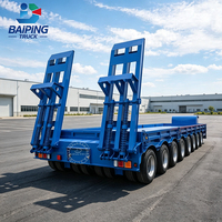 Semi-remorque surbaissée robuste à suspension mécanique en acier Q345B, 3 essieux, 60 tonnes, pour système de freinage de camions et remorques