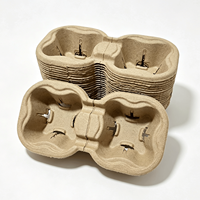 Support à gobelets en papier biodégradable personnalisé, plateau pour 2 gobelets, porte-boissons à emporter, emballage écologique